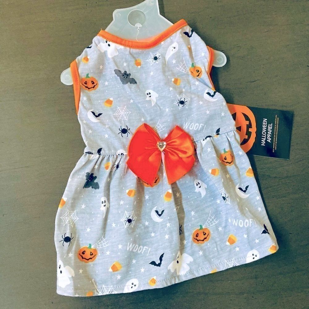 NWT Halloween Dog Jeweled Bow Pet Costume Dress S